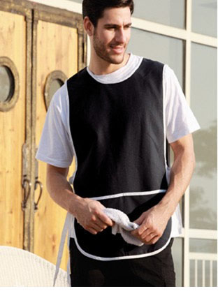 WA0676 POLYESTER DRILL POPOVER APRON -WITH POCKET