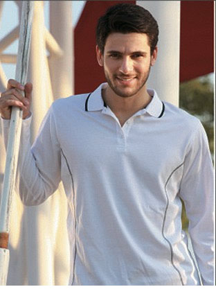 CP0912 STITCH FEATURE ESSENTIALS-MENS LONG SLEEVE POLO